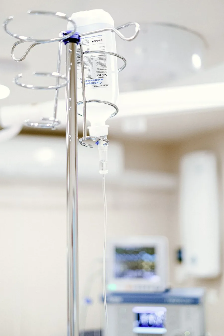 IV drip equipment in a clinical setting